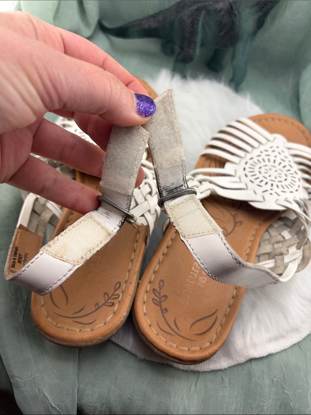 Naturalizer Women's Wendy White Woven  Leather Sandals | 8M - Picture 9 of 12